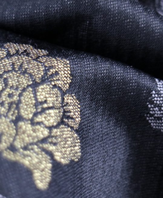 男性用袴単品レンタル(成人式・結婚式・卒業式)黒・グレー唐獅子と金牡丹[身長170cm]No.145